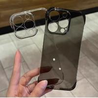 自带镜头膜适用苹果15promax手机壳无边框新款iPhone14Pro透明超薄plus全包防摔尘11高级感13pm女简约12硬16